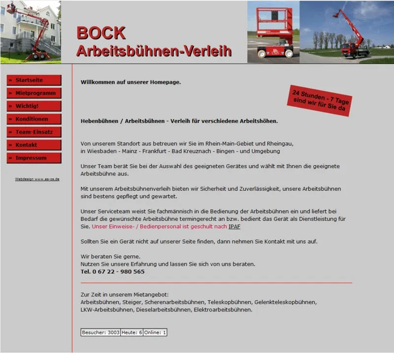 Arbeitsbühnen und Baumaschinen Verleih